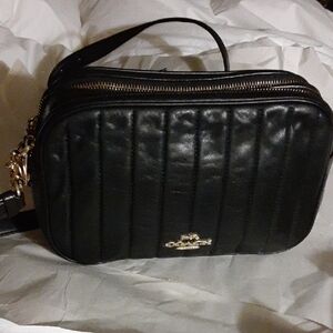 Coach Jes Quilted Black Leather Crossbody Bag C1569
